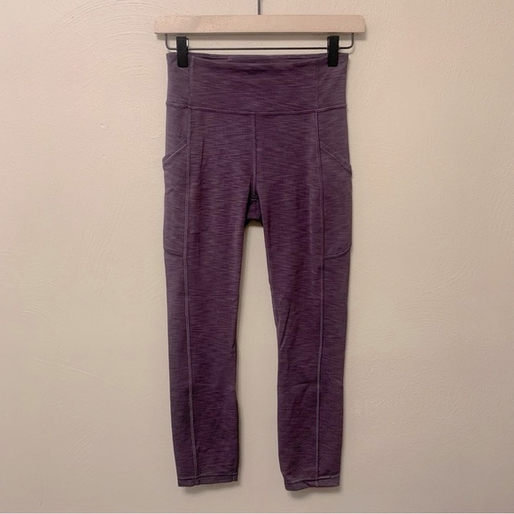 Lululemon Invigorate High-Rise Crop 23" in Heathered Black Currant Purple Size 4 - Picture 12 of 14